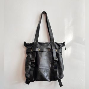 Spencer Divine Classic Core LG A-line Black Leather Convertible Tote Backpack